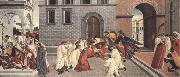 Sandro Botticelli Three Miracles of St Zanobius:driving the demon out of two youths,reviving a dead child,restoring sight to a blind man oil painting picture wholesale